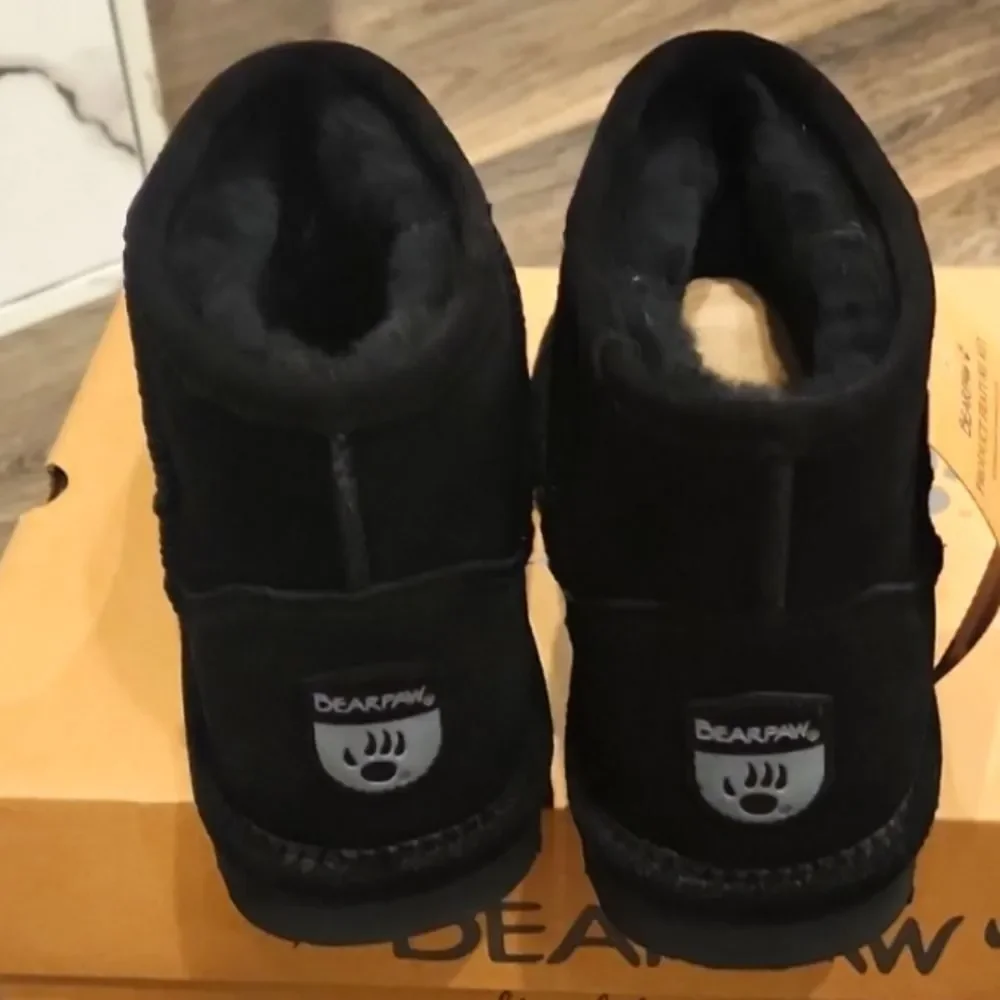 BearPaw Alyssa‎ Fur Boots- Black